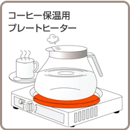 コーヒー保温用プレートヒーター